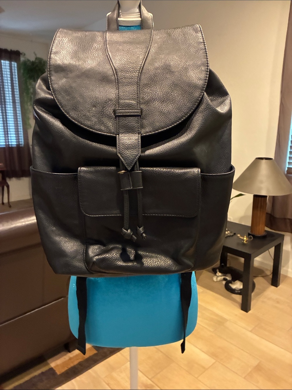 Unisex and Stylish!  Universal Thread Black Pebbled Leather Backpack
